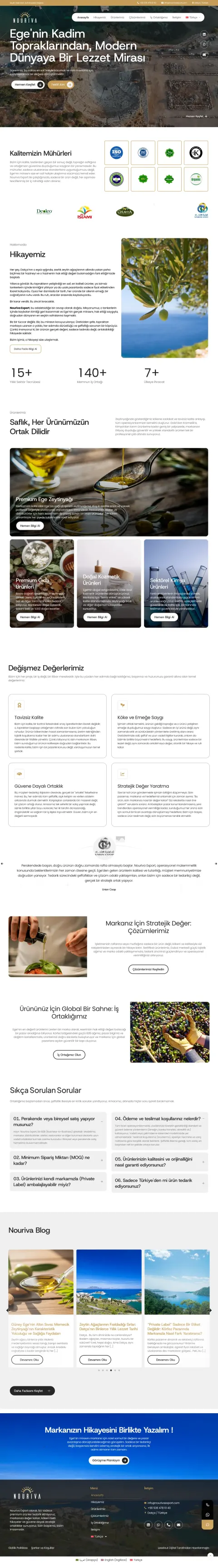Nouriva Export ihracat web sitesi