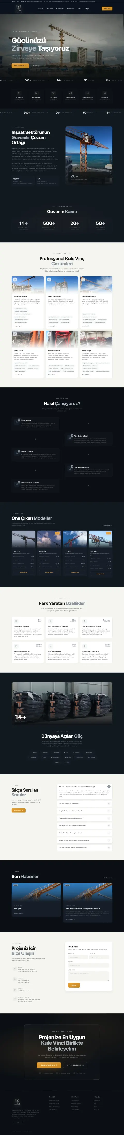 Titan Kule Vinç kurumsal web sitesi
